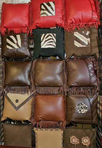 Pillows Leather Zebra Suede