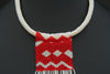 African Zulu Love Letter Beaded Necklace Red on White - Cultures International From Africa To Your Home