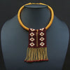 African Love Letter Beaded Necklace Copper Brown Gold - Cultures International From Africa To Your Home
