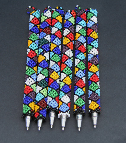 Beaded African Pen Cover and Pen