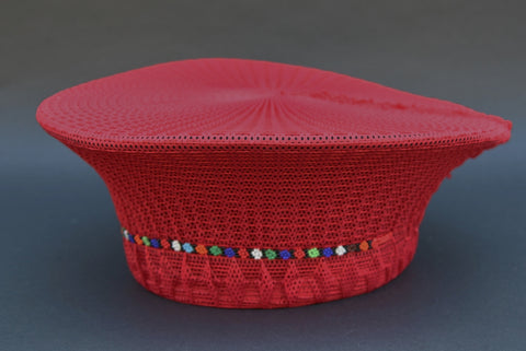 Zulu Married Woman's Red Headdress Hat Inkehli Vintage