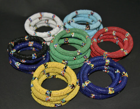 African Maasai Tribal Bead Bangle Multiple Colors Kenya - Cultures International From Africa To Your Home