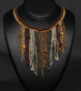 African Choker Beaded Cascade Necklace Brown Gold Copper Gray Beads - Cultures International From Africa To Your Home