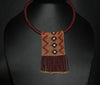African Love Letter Beaded Necklace Mahogany Brown Gold Pearl - Cultures International From Africa To Your Home