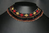 African Princess Beaded Choker Necklace Black Red Gold - Cultures International From Africa To Your Home