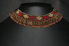 African Princess Beaded Tribal Necklace Red Gold Gray - Cultures International From Africa To Your Home