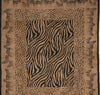 African Zebra and Leopard Wall Hanging Suede Leather Zebra Design Throw Brown Black 50"W X 60"L - Cultures International From Africa To Your Home