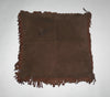 Authentic Full Grain Leather and Suede Fringed Pillow Chestnut Brown - Cultures International From Africa To Your Home