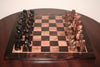 African Chess Set Carved Ebony Wood, Mahogany Sculptured Tribal Figures Vintage - Cultures International From Africa To Your Home