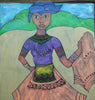 African Painting Xhosa Tribal Young Woman Traditional Dress 39.5"H X 29"W - Cultures International From Africa To Your Home