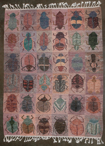 African Carpet Beetles Handwoven 74" X 57" - Cultures International From Africa To Your Home African Carpet Beetles Handwoven 74" X 57"