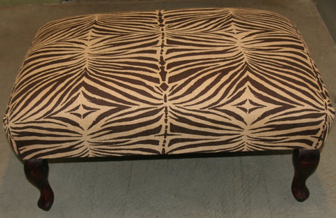 African Zebra Print Bench/Ottoman Coffee Table