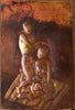 African Copper Art Tribal Women Braiding Hair With Baby 15.5" X 23.5" Congo D.R.C. - Cultures International From Africa To Your Home