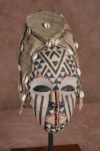 African Kuba Queen Nagadia Mwash Mask Vintage Congo DRC