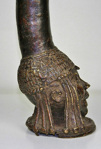 Benin Bronze Royal Head Royal Figures Trompette