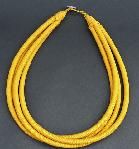 AfricanYellow  Telephone Wire Rope Necklace