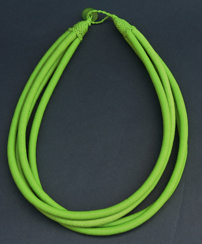 African Telephone Wire Green Rope Necklace