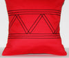 Designer African Xhosa Tribal Pillow Red Black Applique South Africa - Cultures International From Africa To Your Home