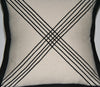 African Tribal Pillow Ivory Black Applique Crossing Paths 16" X 16.5" - Cultures International From Africa To Your Home