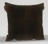 Authentic Suede & Leather Pillow Cover Cushion Chocolate Brown Cream 18" x 18" - Cultures International From Africa To Your Home