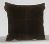 Authentic Suede & Leather Pillow Cover Cushion Chocolate Brown Cream 18" x 18" - Cultures International From Africa To Your Home