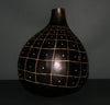 African Gourd Carved/Engraved Decorative Black White Kenya 12"H X 11"W - Cultures International From Africa To Your Home