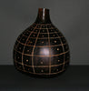 African Gourd Carved/Engraved Decorative Black White Kenya 12"H X 11"W - Cultures International From Africa To Your Home