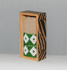 African Beaded Napkin Rings Green White Zulu Tribal Designs Handcrafted Set of 2 South Africa 1" X 2" Handmade Wood Gift Box - Cultures International From Africa To Your Home