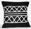 Designer African Xhosa Tribal Black White Applique Pillow Cover 18.5" X 18.5" Handmade - Cultures International From Africa To Your Home