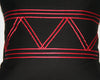 Designer African Xhosa Tribal Black Pillow Red Applique Triangle Design 16" X 16.5" - Cultures International From Africa To Your Home