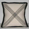 African Tribal Pillow Ivory Black Applique Crossing Paths 16" X 16.5" - Cultures International From Africa To Your Home