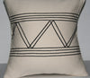African Pillow Ivory With Black Applique Tribal Designs  16" X 15.5" - Cultures International From Africa To Your Home
