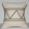 African Pillow Ivory With Black Applique Tribal Designs  16" X 15.5" - Cultures International From Africa To Your Home