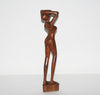 African Sculpture Mahogany Female Nude  Vintage Handcrafted in Tanzania 16.5"H X 3.5"W X 3.5"D - Cultures International From Africa To Your Home