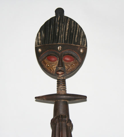 African Asanti Akuaba Fertility Sculpture Statue Vintage Handcrafted in Ghana  28.5"H X 7.75"W - Cultures International From Africa To Your Home African Asanti Akuaba Fertility Sculpture Statue Vintage Handcrafted in Ghana  28.5"H X 7.75"W