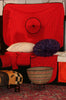 African Tapestry Orange With Black Circular Shaped Wall Hanging South Africa  70" X 73"  Circular - Cultures International From Africa To Your Home