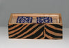 African Beaded Napkin Rings Silver Blue Zulu Tribal Designs Handcrafted Set of 2 South Africa 1" X 2" Handmade Wood Gift Box - Cultures International From Africa To Your Home