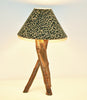African Table Lamp Leopard Design Suede Goatskin Shade Africa 19.75"H SM3 - Cultures International From Africa To Your Home