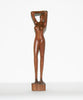 African Sculpture Mahogany Female Nude  Vintage Handcrafted in Tanzania 16.5"H X 3.5"W X 3.5"D - Cultures International From Africa To Your Home