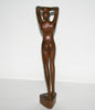 African Sculpture Mahogany Female Nude  Vintage Handcrafted in Tanzania 16.5"H X 3.5"W X 3.5"D - Cultures International From Africa To Your Home