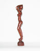 African Sculpture Mahogany Female Nude III  Vintage Handcrafted in Tanzania 17.5"H X 3.5"W X 3.5"D - Cultures International From Africa To Your Home
