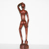 African Sculpture Mahogany Female Nude III  Vintage Handcrafted in Tanzania 17.5"H X 3.5"W X 3.5"D - Cultures International From Africa To Your Home