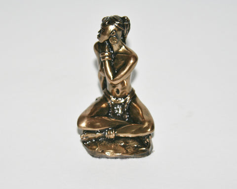 Vintage Bronze African Female Semi Nude Sitting 20th Century - Cultures International From Africa To Your Home