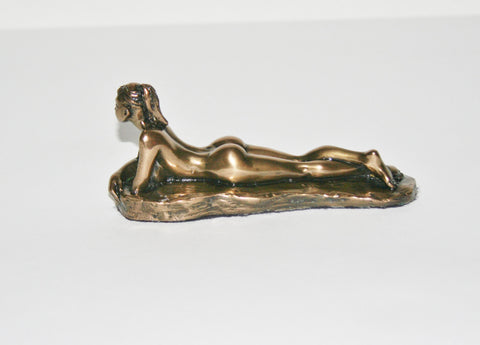 Vintage Bronze African Female Nude Reclining 20th Century Handcrafted in South Africa