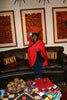 African Red Tapestry Wall Hanging Tablecloth Shawl South Africa  70" X 53" - Cultures International From Africa To Your Home