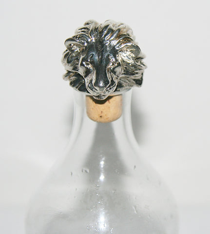 African Lion Big 5 Cork Stopper/Bottle Stopper Hallmarked Sterling Handcrafted in South Africa