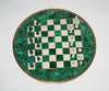 African Malachite and Bronze Chess Set Authentic Rare Circular Vintage 11"D X 32.5"C - Cultures International From Africa To Your Home