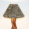 African Table Lamp Leopard Design Suede Goatskin Shade Africa 19.75"H SM3 - Cultures International From Africa To Your Home