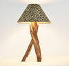 African Table Lamp Leopard Design Suede Goatskin Shade Africa 19.75"H SM3 - Cultures International From Africa To Your Home