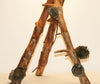 African Table Lamp Leopard Design Suede Goatskin Shade Wood Lamp Pine Cones - Cultures International From Africa To Your Home